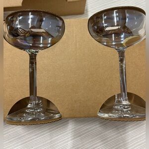 New Elegant Clear iridescent Glass Coupe Set of 2. Target